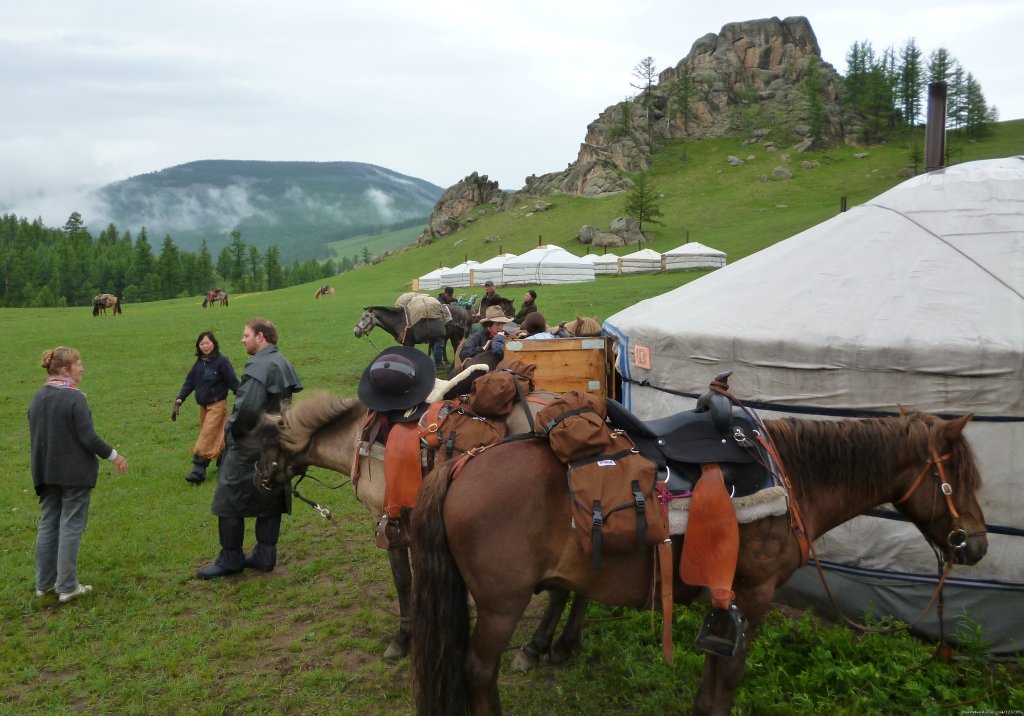 Stone Horse Expeditions & Travel, Arrival at a Ger Camp | Mongolia Horseback Riding Tours  With Stone Horse | Image #10/26 | 