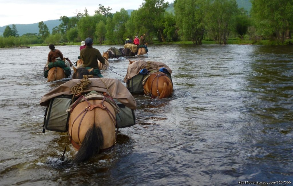 Stone Horse Expeditions and Travel, River Crossing | Mongolia Horseback Riding Tours  With Stone Horse | Image #16/26 | 