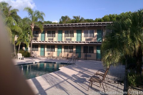 Caribbean style facing courtyard/pool