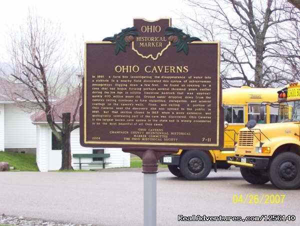 The Ohio historic marker at Ohio Caverns | Ohio Caverns | Image #4/4 | 