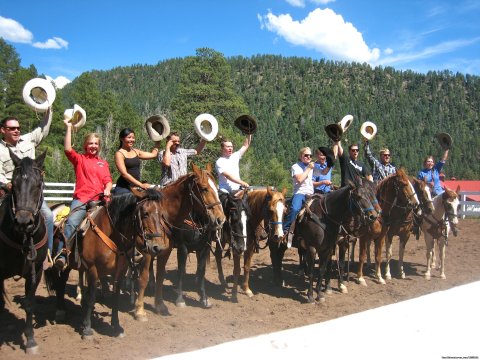 An extended family gets together at Colorado Trails