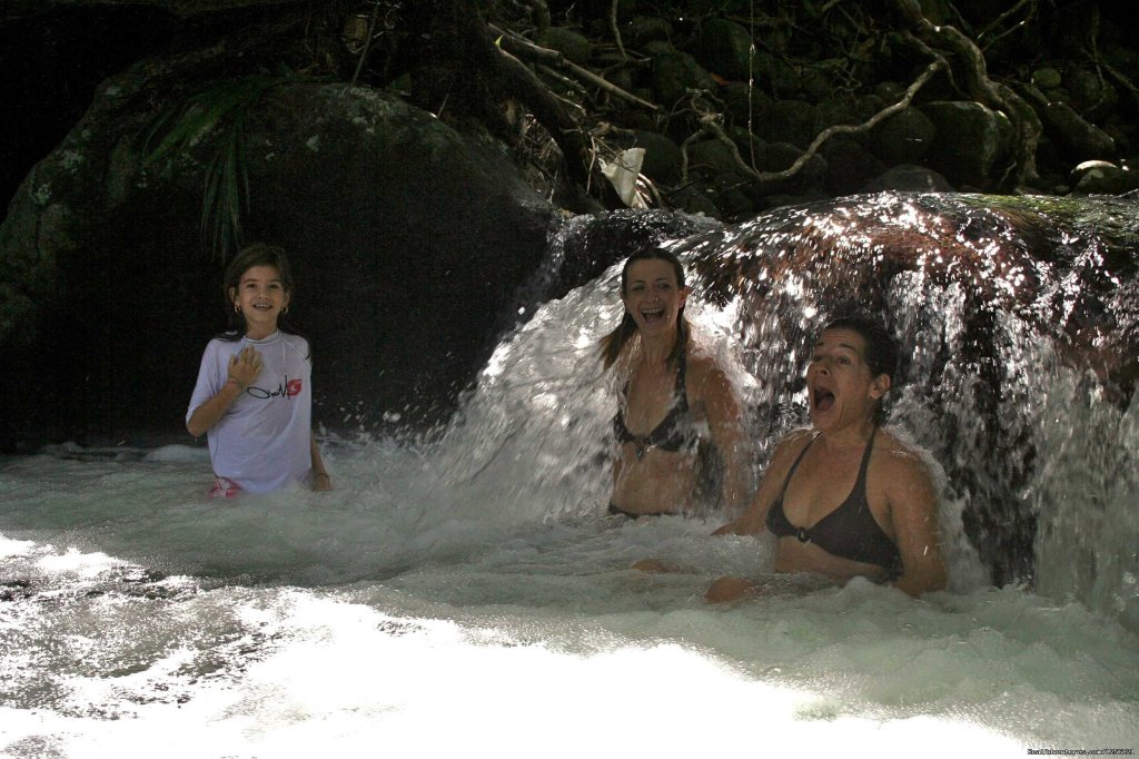 Riverside lodge waterfall | Riverside Glamping in Dominica | Image #5/24 | 