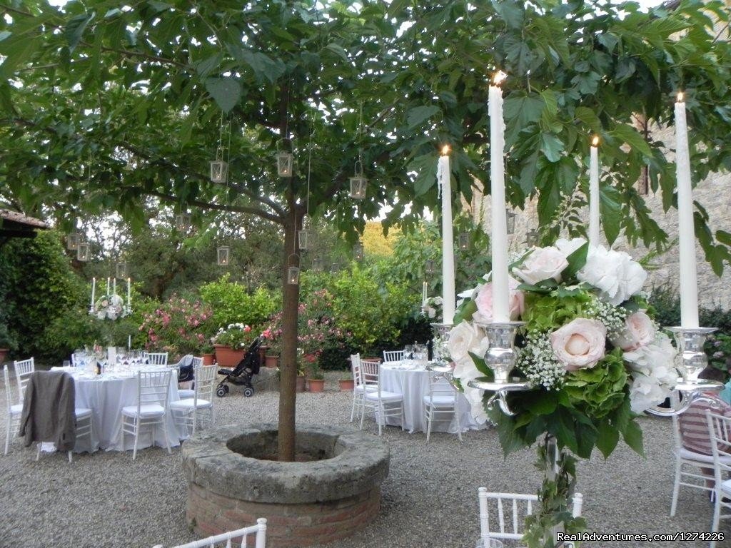 Party tables around the mulberry tree | Live in a castle in breathtaking country | Image #4/8 | 