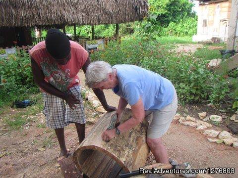 Enjoying a spot of drum-making | Authentic Garifuna Culture at Warasa Drum School | Image #2/6 | 