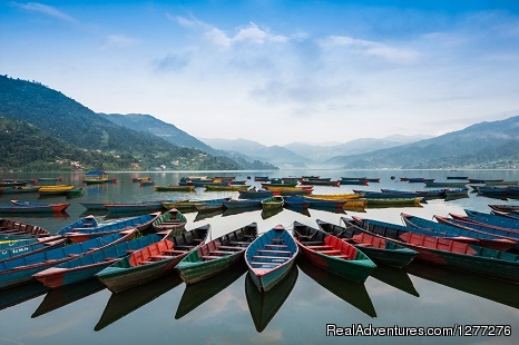 Scenic Pokhara Sightseeing Tour with Well Nepal. Gorgeous Boats at Phewa Lake side