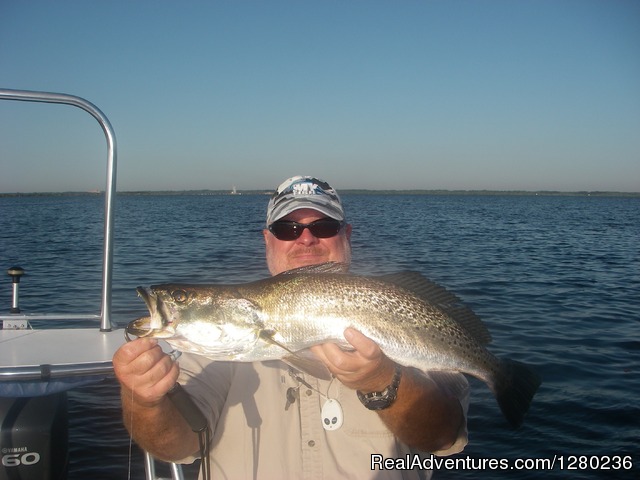 Inshore Fishing Adventures Capt. Mark with 'Gator' Trout