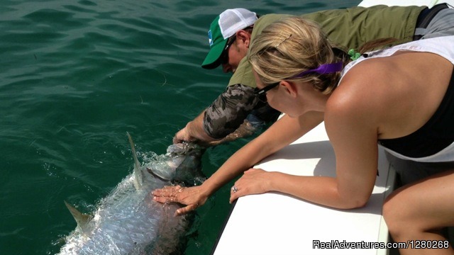 Flats/Backcountry Fishing Guide Fly & Spin Huge tarpon release