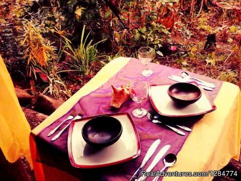 fine dinning in floral garden | The sacred place health and wellness spa retreat | Roseau, Dominica | Bed & Breakfasts | Image #1/2 | 
