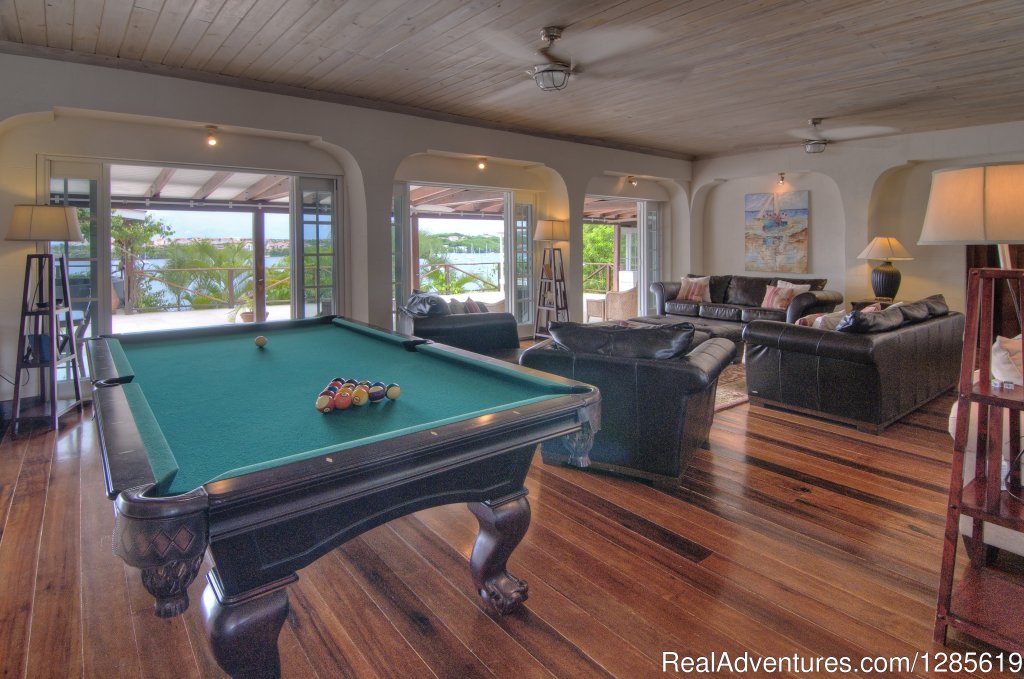 Great Room with Pool Table | GrenadaBnB - Luxury Waterfront Villa | Image #7/13 | 