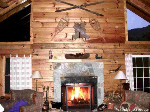Creekside's Log Cabin Stone Fireplace | Image #10/12 | Smoky Mountain Log Cabin Vacation Rentals