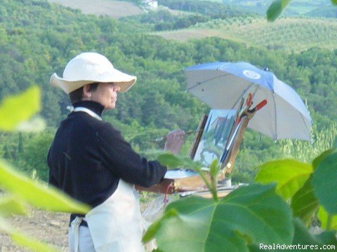 Painter in our backyard | Il Chiostro Tuscan Country Cooking | Image #2/3 | 