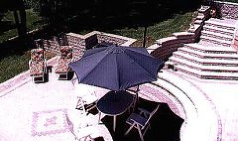 Lower stone patio, sunbathing, BBQ | Gold River Estate Bed and Breakfast | Image #3/9 | 