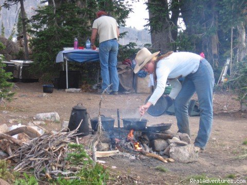 Good old-fashioned campfire cooking! | Horseback riding in the Tetons & Yellowstone Park | Image #4/15 | 