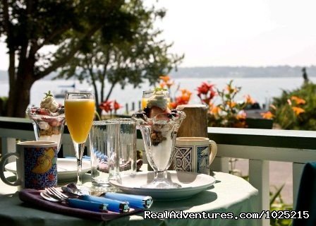 Gourmet Breakfast on the front porch | Stirling House Bed and Breakfast - Greenport NY | Image #14/15 | 
