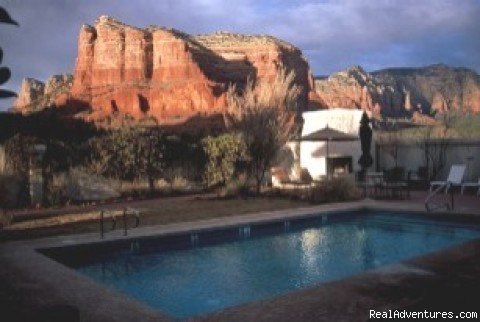 Pool at Dusk | Canyon Villa of Sedona, A Luxury Bed and Breakfast | Image #2/6 | 