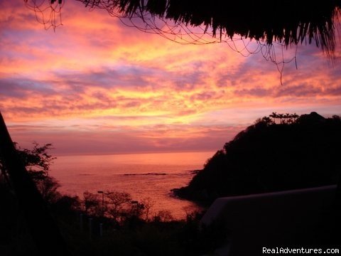 Sunrise from the Villa | Agua Azul la Villa B&B..Ocean views from all rooms | Huatulco, Mexico | Bed & Breakfasts | Image #1/14 | 