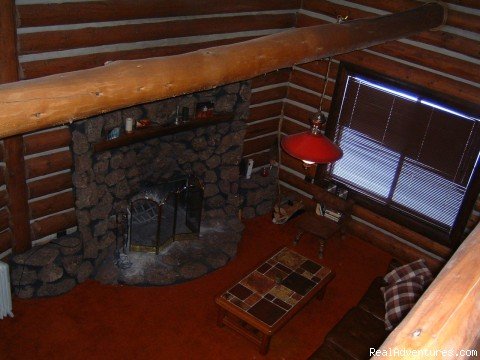 View of family room from loft | Log cabin in the Pinetop - Arizona | Image #3/4 | 