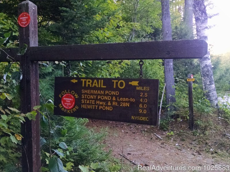 Trail to FBY is well marked and easy to follow | Falls Brook Yurt Rentals in the Adirondacks | Image #6/13 | 
