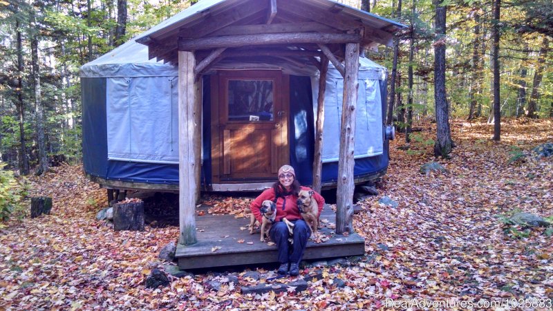 Well behaved dogs love staying at the yurts | Falls Brook Yurt Rentals in the Adirondacks | Image #8/13 | 