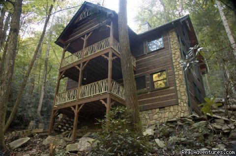 Three-bedroom log cabin (Slippery Rock) | Creekside luxury log cabins in the Smokies | Topton, North Carolina  | Vacation Rentals | Image #1/17 | 