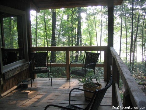Porch overlooking lake @ 2 Cottage | Nature, Comfort & Simplicity, Virginia Cottages | Image #5/14 | 