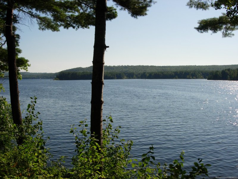 This is view from front of cottage | Quiet Waterfront Thompson Lake, ME | Image #2/14 | 