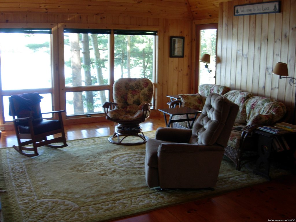 Great Room | Quiet Waterfront Thompson Lake, ME | Image #4/14 | 
