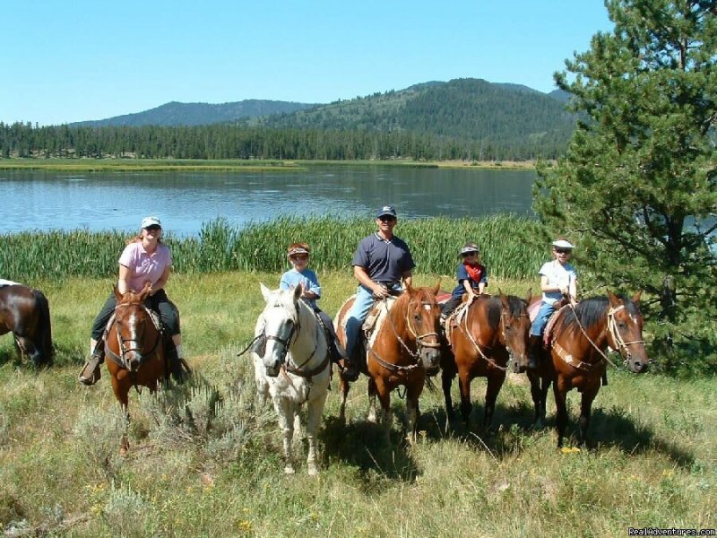 Riders streamside | Fantastic Horseback Riding in Yellowstone Country | Island Park, Idaho  | Horseback Riding & Dude Ranches | Image #1/15 | 