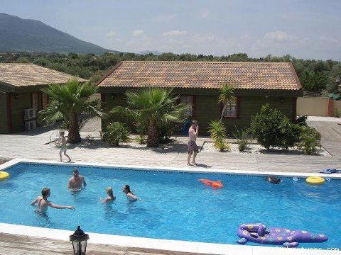 The swimming-pool and bungalow B