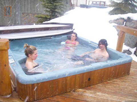 Large outdoor hot tub