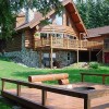 Lake front Log Chalet in Michigan's beautiful UP Log Home and Lakeside Fire Pit