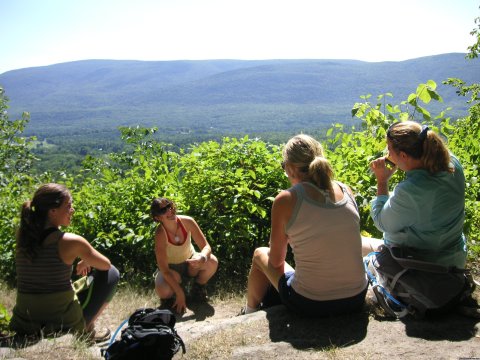 hikers at vista taking a break | Image #4/13 | Affordable Guided Hiking & Kayaking Vacations