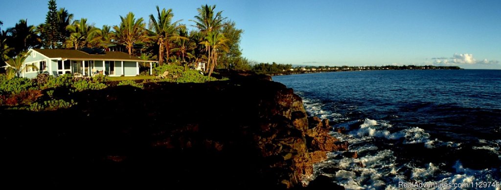 View of the Alohahouse from the oceanfront bluff | Big Island Hawaii Vacation Homes at a Great Price | Image #21/26 | 