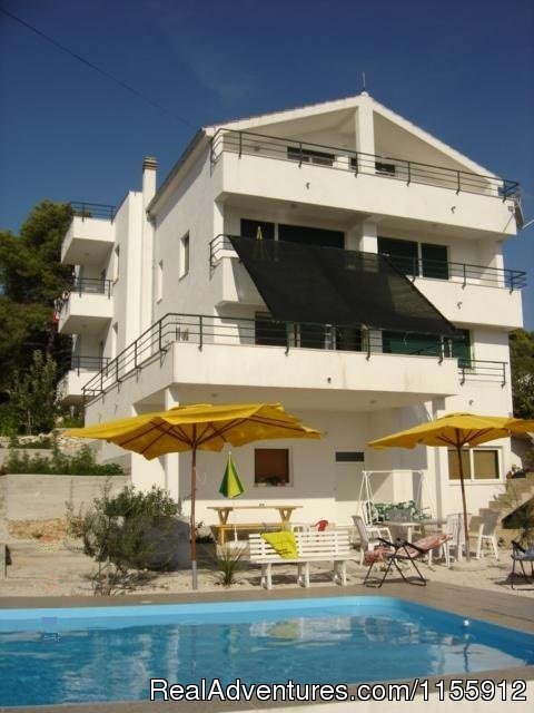 House Front View | Holiday in quiet location-pool-near beach and town | Trogir, Croatia | Bed & Breakfasts | Image #1/12 | 