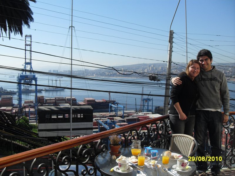 Breakfast on the veranda. | Casa Hostal 199 Valparaíso best view, B & B | Image #10/10 | 