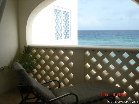 View from balcony in the bedroom | Picturesque Beach Front Barbados 2 - Bdrm Condo | Image #3/5 | 