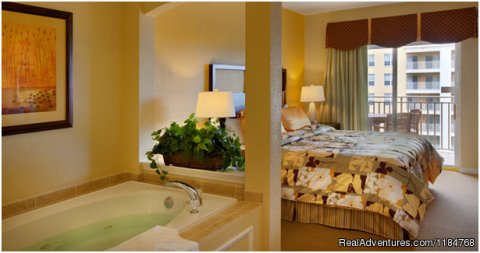 Suite Bedroom and Jetted Bathtub