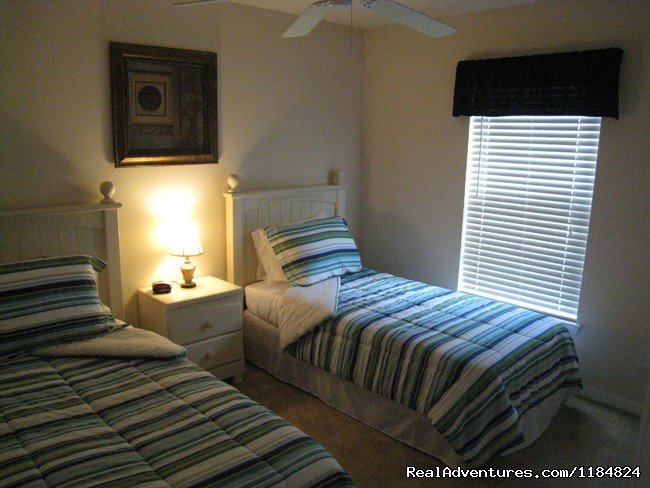 Twin Bedroom | Disney Vacation Pool Home -Backs onto Conservation | Image #3/13 | 