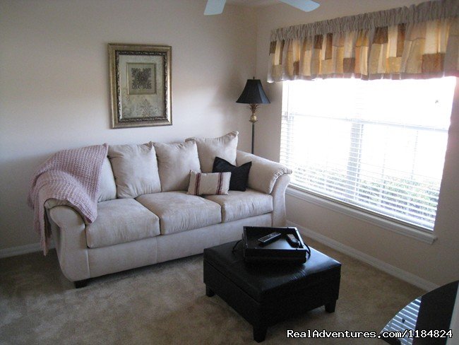 2nd family room with pull out and TV | Disney Vacation Pool Home -Backs onto Conservation | Image #12/13 | 
