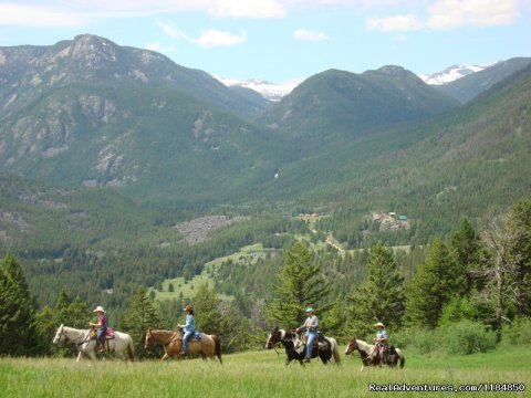 Horseback ride above Hawley Mountain Ranch