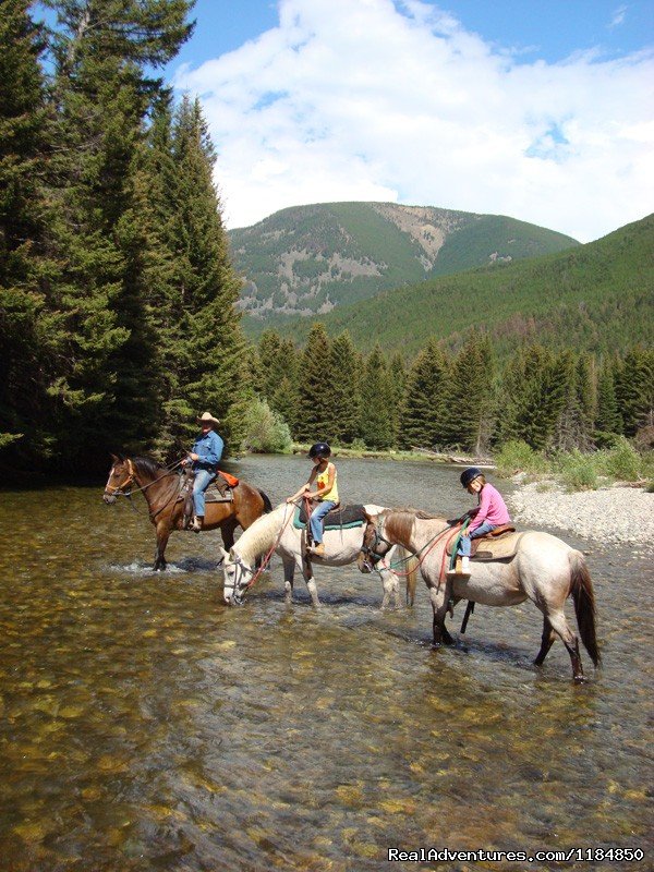 Riding across the Boulder River | Hawley Mountain Guest Ranch Vacation | Image #3/16 | 