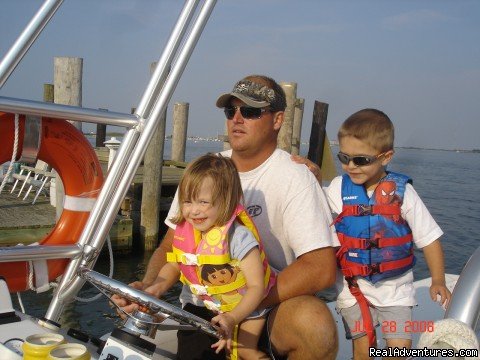 Two little ones driving to boat. | Parasailing In Historic Cape May, N.J. with E.C.P | Image #13/14 | 