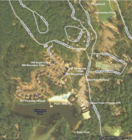 Satellite View of Location with other rentals nearby | Bear's Den Luxury Home Rental in Big Canoe | Image #10/13 | 