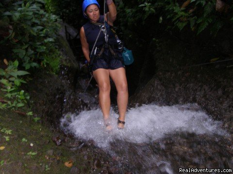 Nadine in the waterfall | Bill Beard's Canyoning & Waterfall Rappelling | Image #5/7 | 