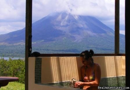 Arenal volcano from our Japanese bath | Essence Arenal Boutique Hostel | Image #8/21 | 