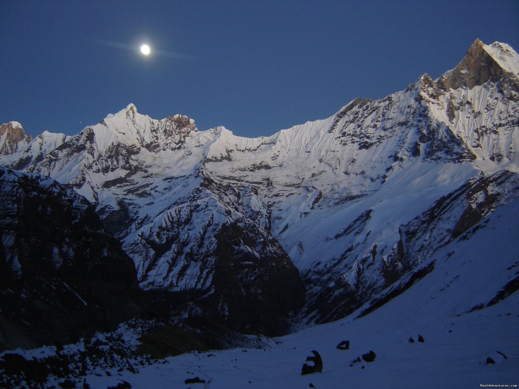 Full Moon in te Annapurna Sacnctuary. | Responsible Adventures | Kathmandu, Nepal | Bed & Breakfasts | Image #1/4 | 