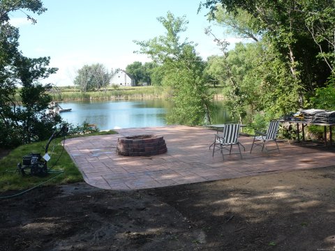 patio/firepit by the pond