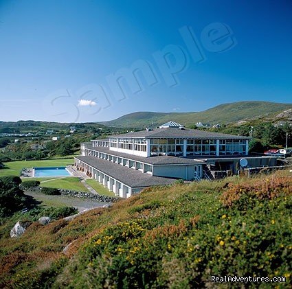 The outdoor heated swimming pool at Derrynane Hotel