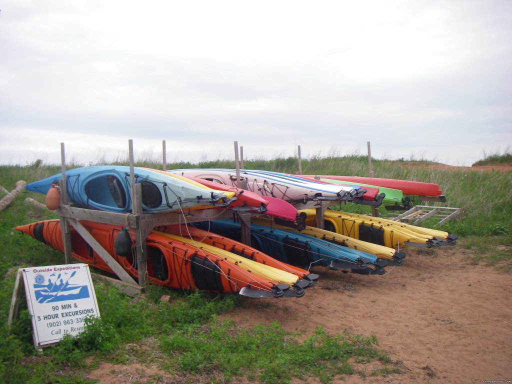 Kayaks on Rack | Outside Expeditions - Prince Edward Island | Image #3/3 | 