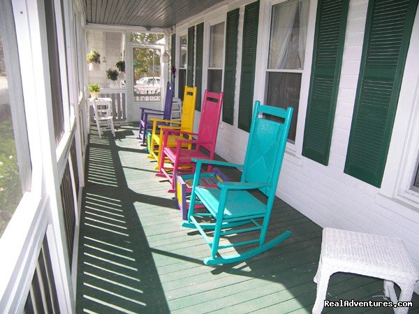 Harlequin Porch at Barclay Cottage B&B | Rekindle Romance in Virginia Beach Bed & Breakfast | Image #11/11 | 